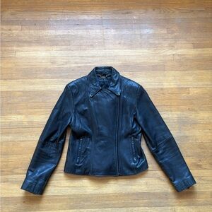 Danier Women's Classic Black Leather Jacket